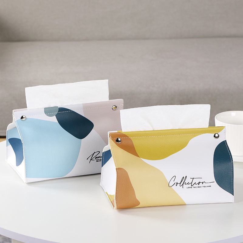 Hộp Đựng Khăn Giấy Bằng Da Thiết Kế Tối Giản Sáng Tạo Trang Trí Phòng Khách / Xe Hơi