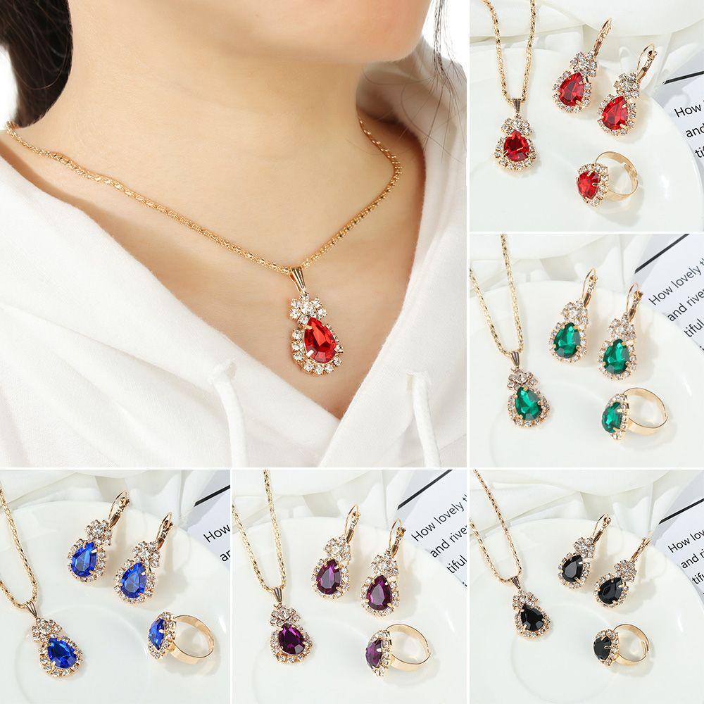 Bộ Trang Sức Gồm Ba Món Phong Cách Âu Mỹ Đầy Màu Sắc Dành Cho Cô Dâu|Vòng Cổ Choker Thời Trang Cá Tính