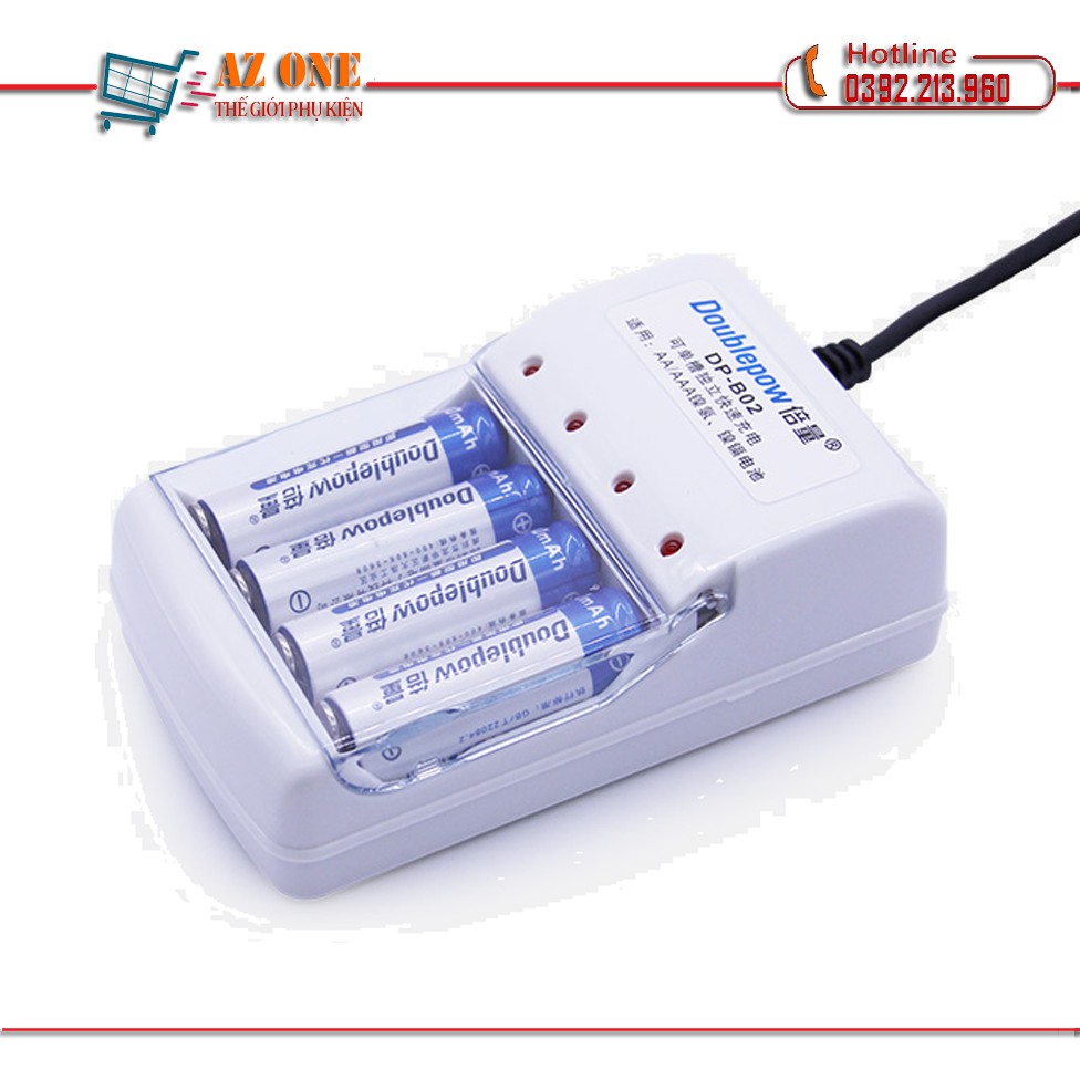 Bộ Sạc Pin Doublepow DP-B02 Kèm 4 Pin Tiểu Sạc AA 1200mAh