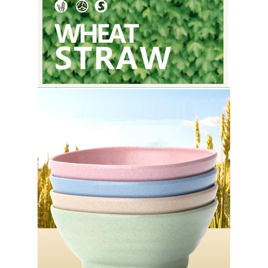 Bộ 4 Chén làm từ sợi lúa mì Wheat straw