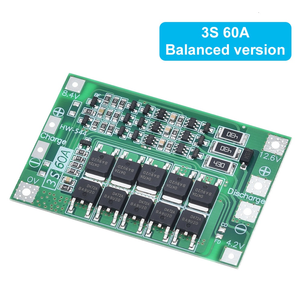 3S 4S 40A 60A Protection Board 18650  BMS For Drill Motor 11.1V 12.6V/14.8V 16.8V Enhance Balance