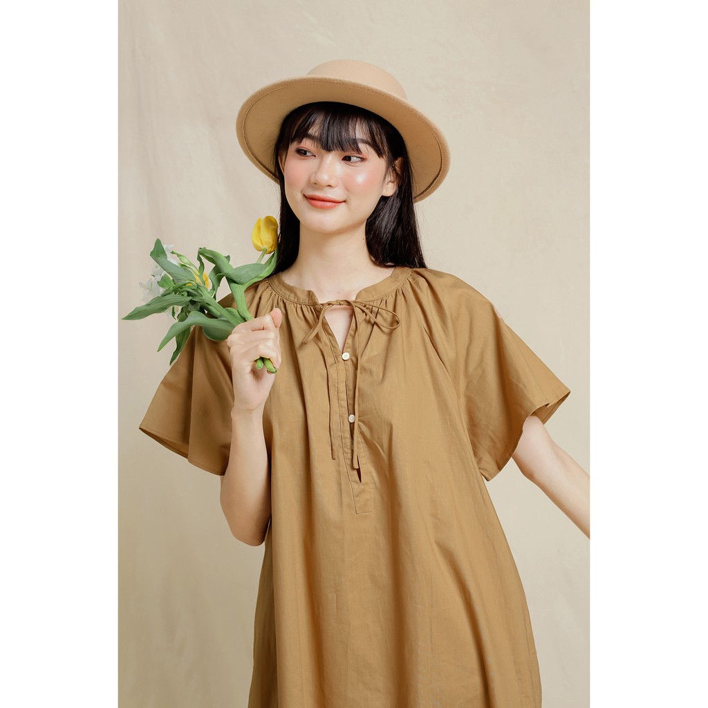 DOTTIE - Đầm dài dáng rộng nâu nữ D0150 | BigBuy360 - bigbuy360.vn