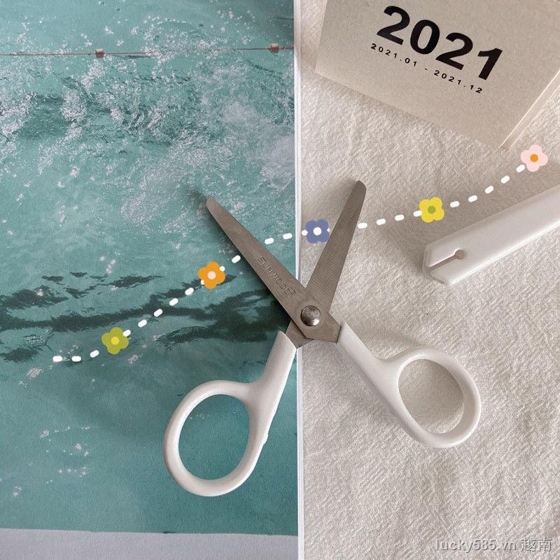MUJI Kéo Cắt Giấy Mini Màu Trắng Sữa Trong Suốt Tiện Dụng