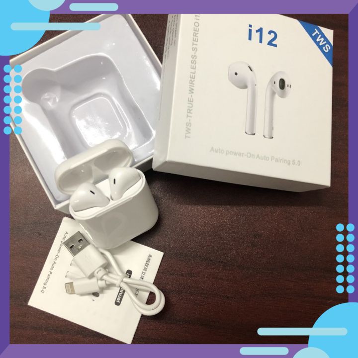 [𝗧𝗮̣̆𝗻𝗴 𝗞𝗲̀𝗺 𝗖𝗮𝘀𝗲 𝗫𝗶̣𝗻] Tai Nghe Bluetooth Không Dây i12 Âm Thanh Nổi, Pin Bền,Cảm Biến Vân Tay Điện Thoại Apple và Andr | BigBuy360 - bigbuy360.vn