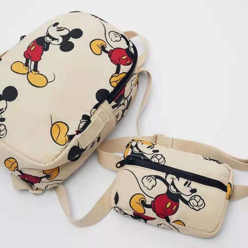 Balo Zara chuột Mickey túi tháo rời cho bé