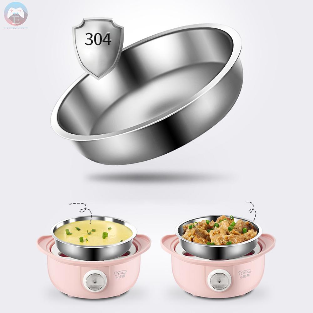 Ê LOTOR Electric Egg Steamer Double Steaming Pot Multi-Function Fast Egg Cooker Stainless Steel Steaming Plate with Anti-dry Protection Steam Machine ZDQ-01 220V