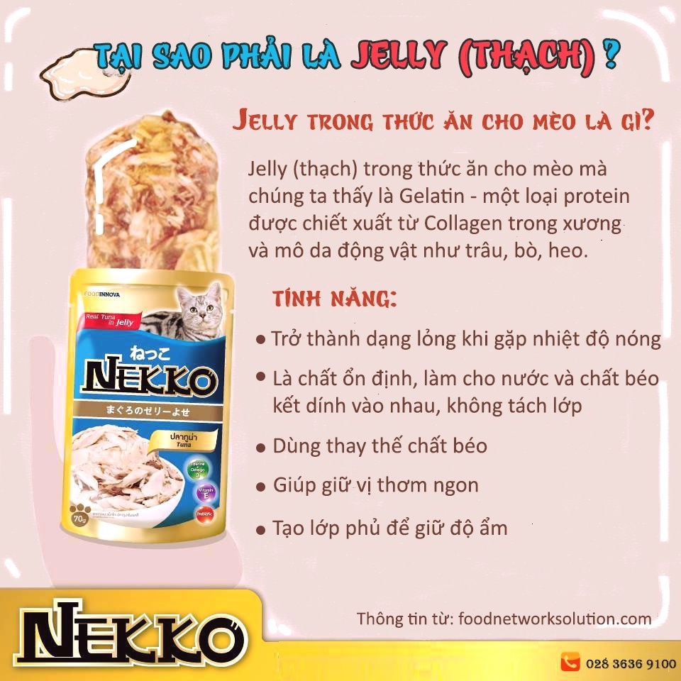 Pate Nekko cho mèo nhập khẩu từ Thái Lan, nhiều hương vị thơm ngon, gói 70g | Bé Ba Petshop
