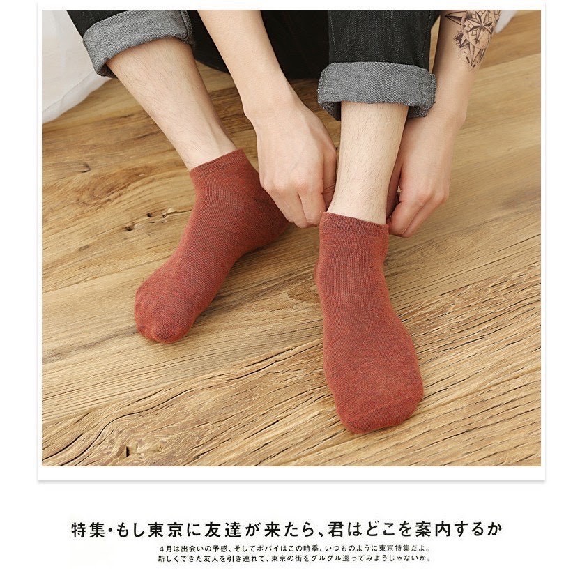 Sét 10 Đôi Tất Cổ Ngắn Unisex Chống Hôi Chân - Hàng Xuất Nhật