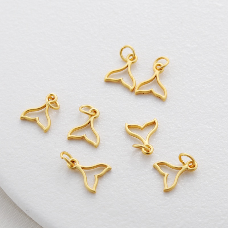 Mặt Dây Chuyền Mạ Vàng 18k Hình Đuôi Cá 12 * 10mm