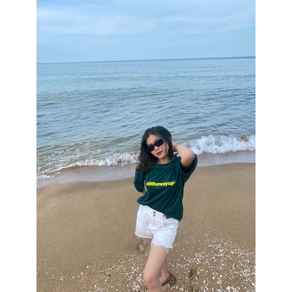 Áo thun xanh lá form rộng unisex althewayup GODMOTHER