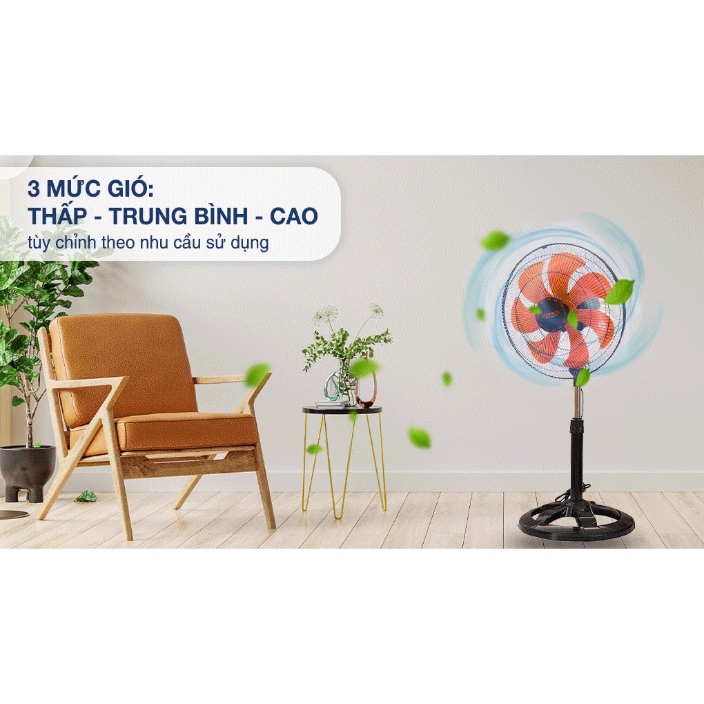 Quạt Lỡ SENKO LTS1636 Chính Hãng - Quạt Điện Cây Đứng Lỡ 3 Mức Tốc Độ Gió, Công Suất 65W, Làm Mát Nhanh Chóng - BH 1 Năm