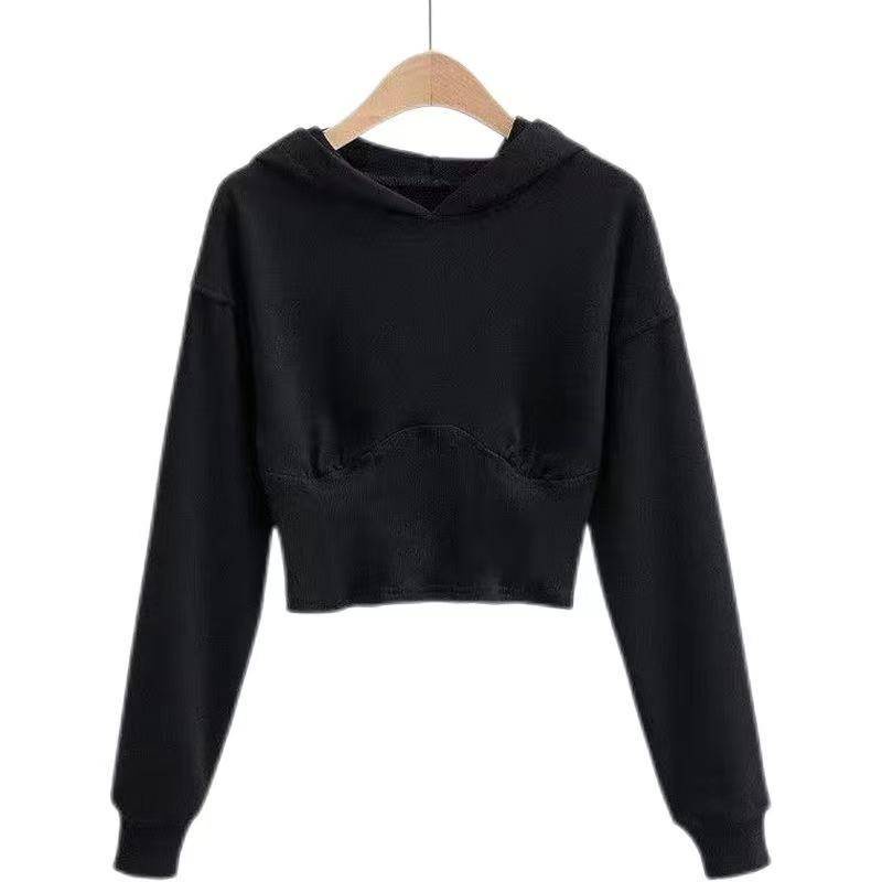 Áo Hoodie Lửng Tay Dài Thời Trang Quyến Rũ Cho Nữ