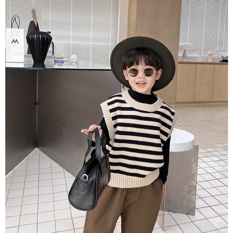 Áo gile sọc thời trang cho bé A858 [FORM RỘNG BỀ NGANG]