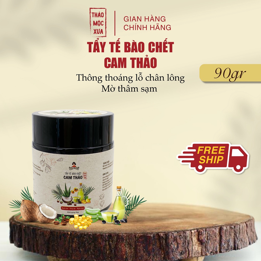 Tẩy tế bào chết cam thảo giúp da sạch sâu, mềm mịn và sáng da Thảo Mộc Xưa 100gr