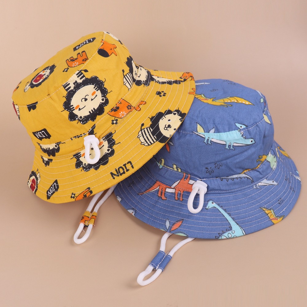 Nón tai bèo bằng cotton mềm mại in họa tiết hoạt hình có thể đIều chỉnh thời trang mùa hè dành cho trẻ em