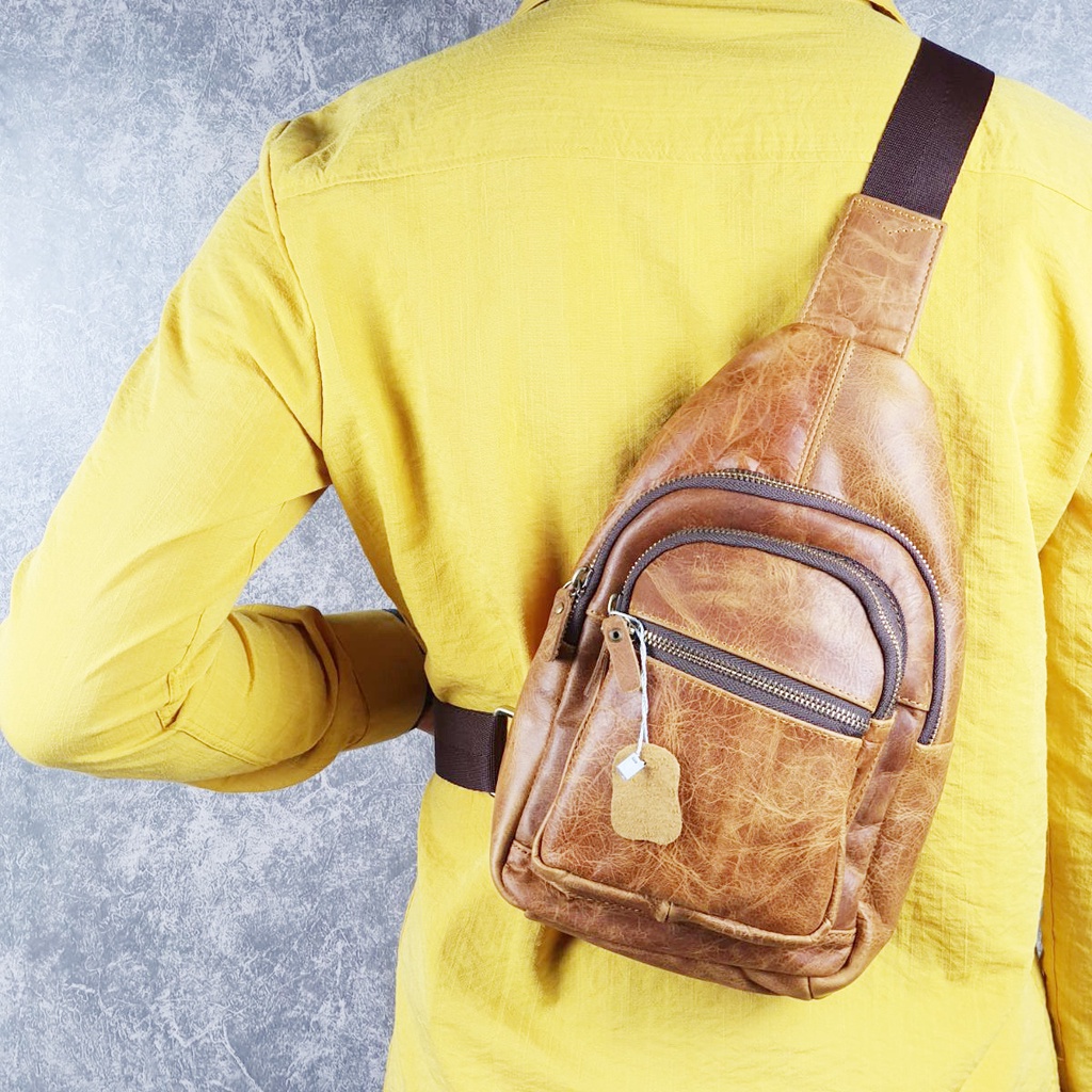 [Da thật] Túi đeo chéo nam da bò thật TD105 (Vàng bò) - 100% da bò thật, BH 3 năm | BigBuy360 - bigbuy360.vn