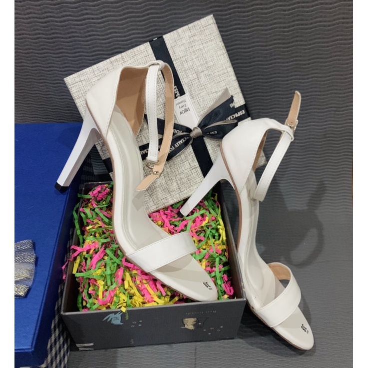 Giày cao gót nữ công sở 9p phân  hở mũi, sandal quai ngang đế nhọn đi làm rẻ thời trang đẹp