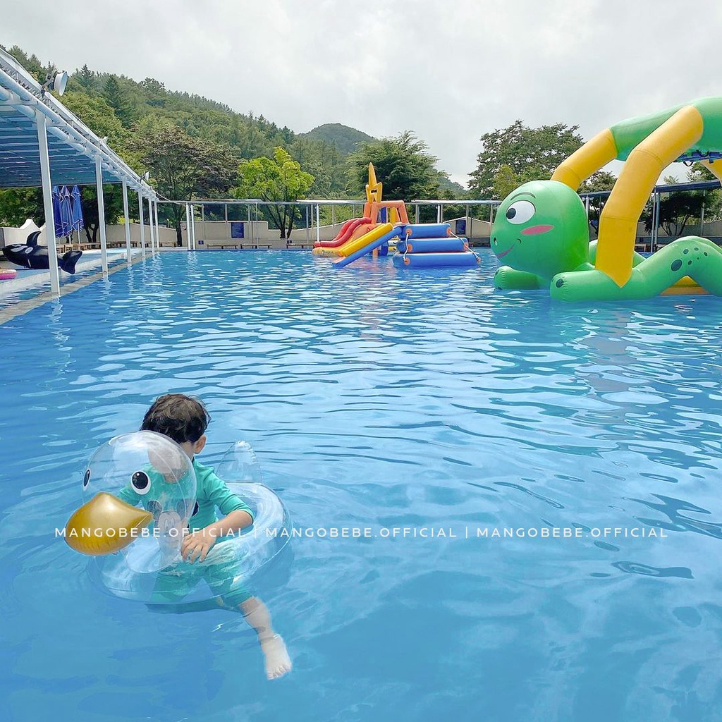 Phao Vịt con trong suốt, xỏ chân, chống lật an toàn cho bé