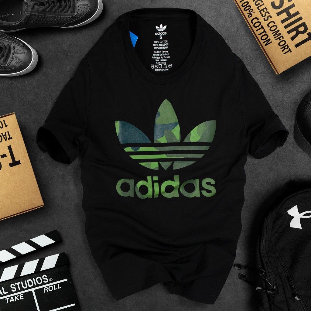 Áo Phông Adidas Họa Tiết Rằn Ri Màu Xanh - Rằn Ri Cá Tính 100% Cotton, Áo Thun Adidas Chính Hãng - Giá Rẻ - Có Big Size