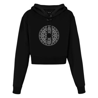 áo hoodie croptop nỉ tay dài nữ