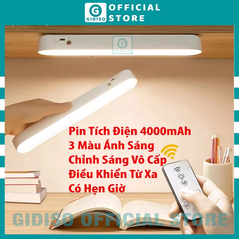 Đèn LED Cảm Ứng Chạm GIDISO Sạc tích điện 4000mah Chống Cận dán tường bàn học trang điểm tủ sách phòng ngủ cầu thang