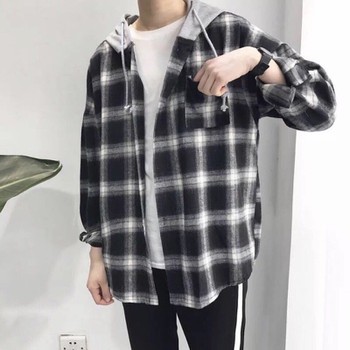 áo khoác caro kèm nón hot nhất (màu đen) - J001/5 | BigBuy360 - bigbuy360.vn