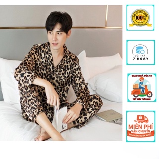 Bộ ngủ lụa pijama nam chất lụa loại 1,mềm mịn,không nhăn ,From rộng 90kg QDTD005