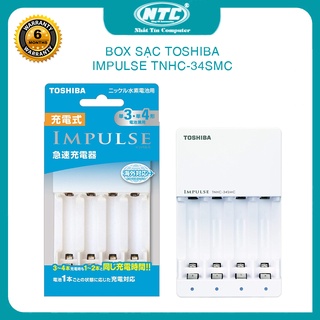 Mua Box sạc TOSHIBA impulse TNHC-34SMC cho pin AA và AAA tích hợp 4 đèn led riêng biệt - dành cho thị trường nội địa (trắng)