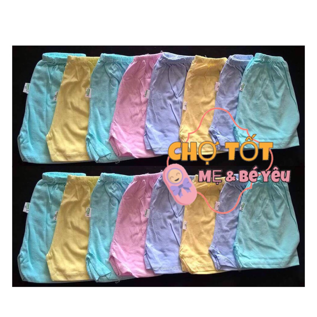 [RẺ ĐẸP] Set 10 Quần Đùi Chục Màu Cho Bé Sơ Sinh Cotton Mỏng Mát (3-12KG)