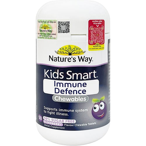 Viên nhai Nature's Way Kids Smart Immune Defence Chewables hỗ trợ tăng cường miễn dịch