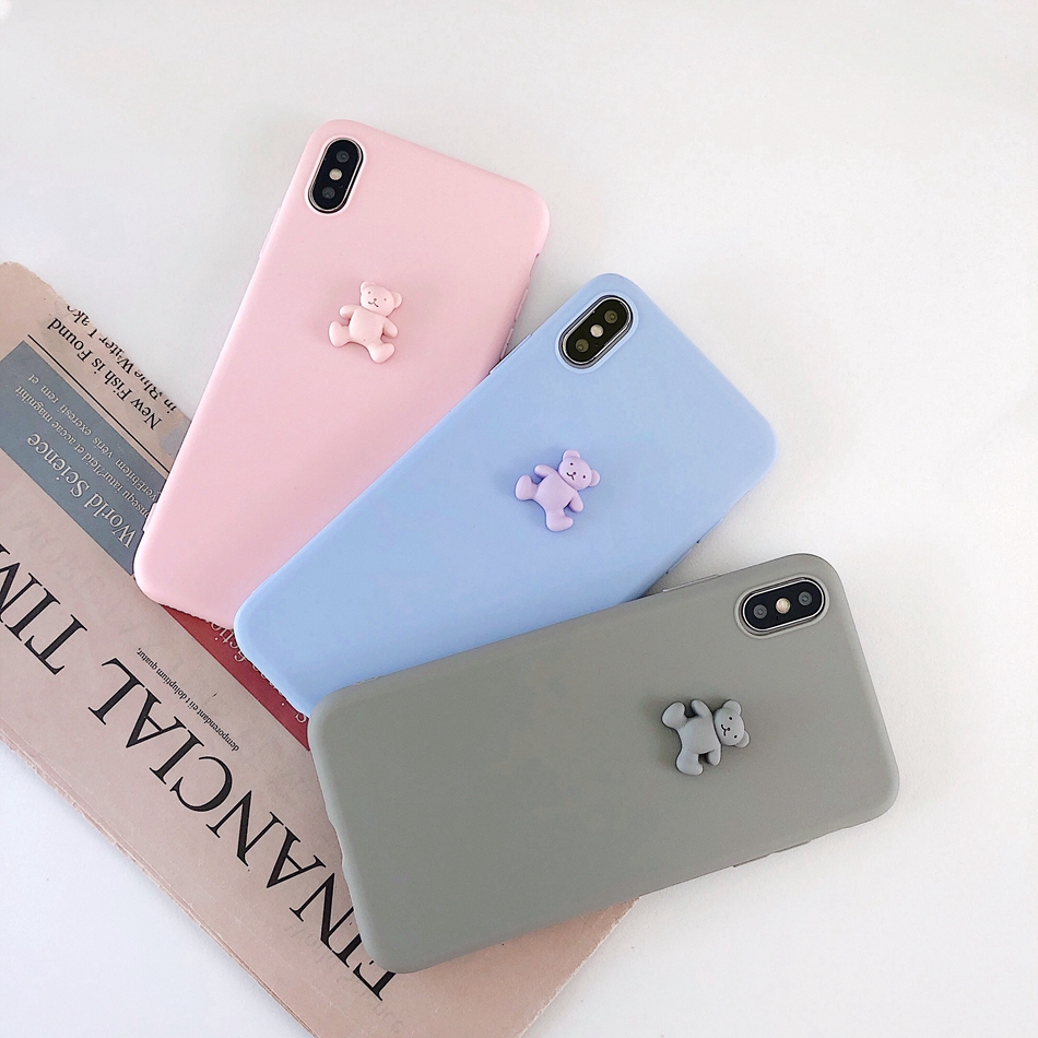 Simple Candies Bear Case For iphone Xs MAX XR 6X 6s 7 7 11Pro plus soft TPU back Cover