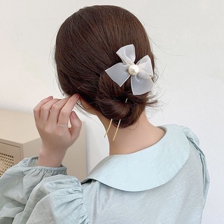 🎀🎀🎀 Trâm cài nơ ngọc tông màu trắng đen phong cách basic cổ điển 🎀🎀🎀