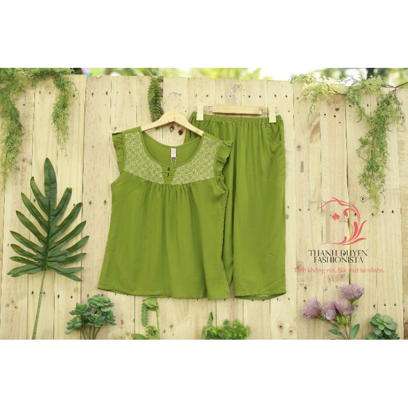 Bộ Tole màu thun thêu 2 con đỉa, tay cánh tiên dịu dàng - 2410CTL | BigBuy360 - bigbuy360.vn