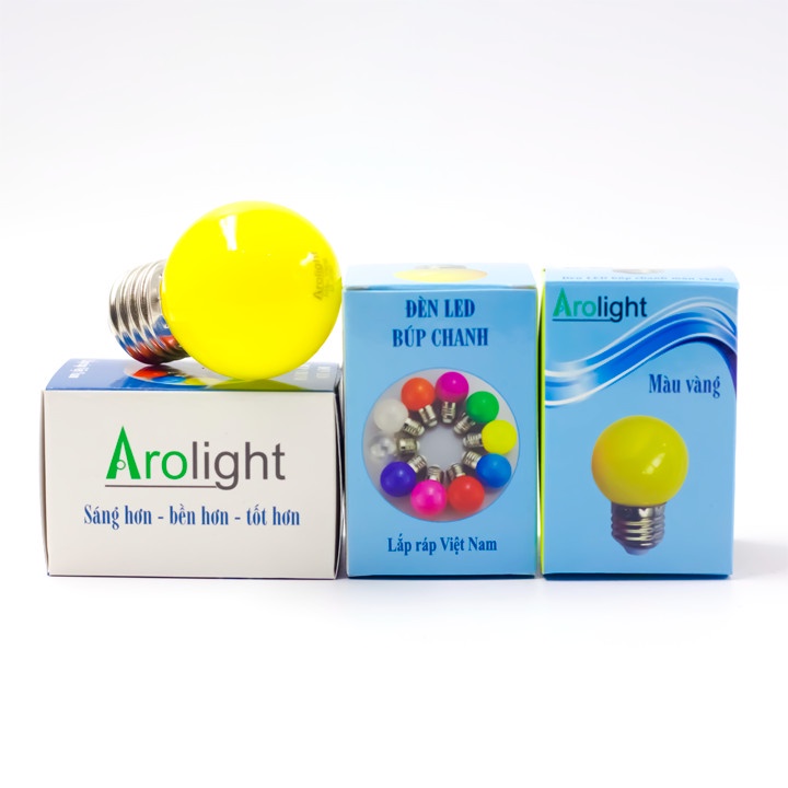 Bóng Đèn LED Búp Chanh 1.2W Arolight, đủ màu sắc đẹp lung linh, trang trí quán cà phê, shop, sân vườn thêm nổi bật