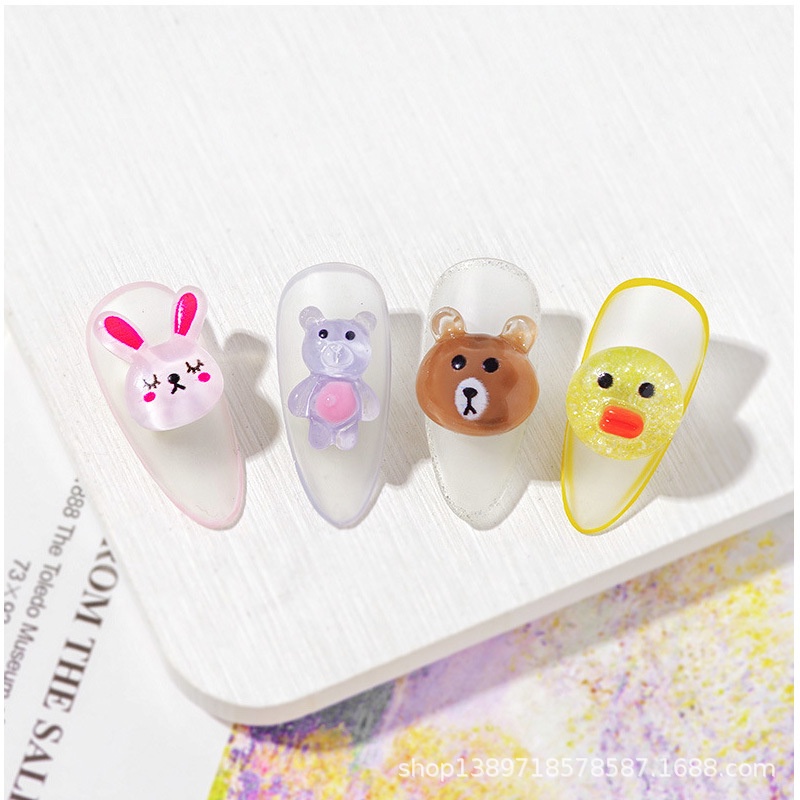 Charm nail, charm gấu nail, hoạt hình phụ kiện nail giá rẻ