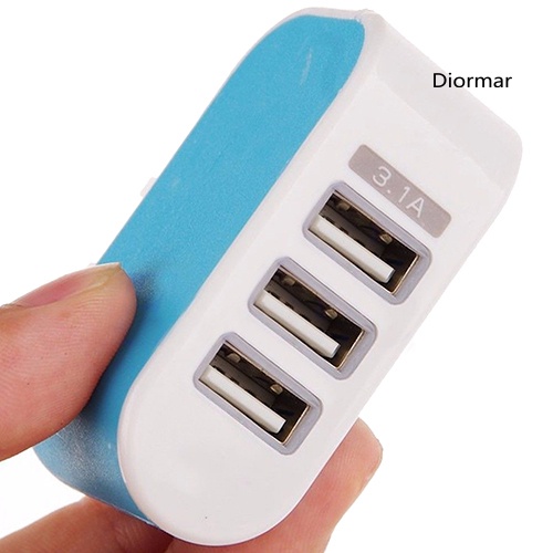 Ổ cắm sạc chia ba cổng usb có đèn led tiện lợi