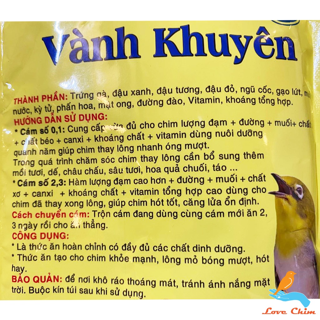 Cám chim khuyên Thúy Tuấn số 1 cao cấp 100gram - Cám khuyên Thúy Tuấn cao cấp giá rẻ LOVECHIM