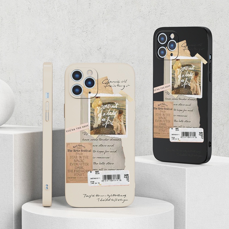 Ốp lưng iphone Ốp điện thoại silicon mềm in hình hình vintage thích hợp cho iPhone Xs Max 7 8plus 11 Pro Max XR 12 13mini