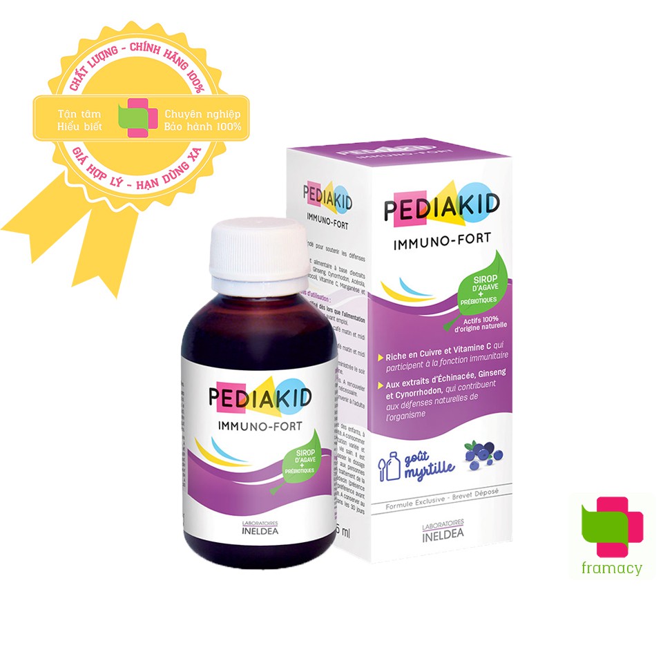 Siro Pediakid Immuno Fortifiant, Pháp (125ml) giúp tăng cường sức đề kháng trẻ sơ sinh và người lớn