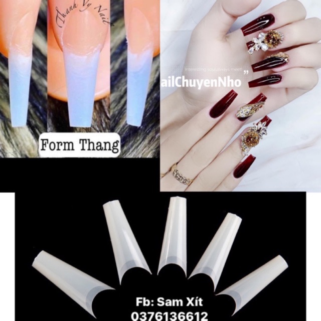 Móng nối form thang 500 móng form chuẩn đẹp sẵn không cần dũa nhiều