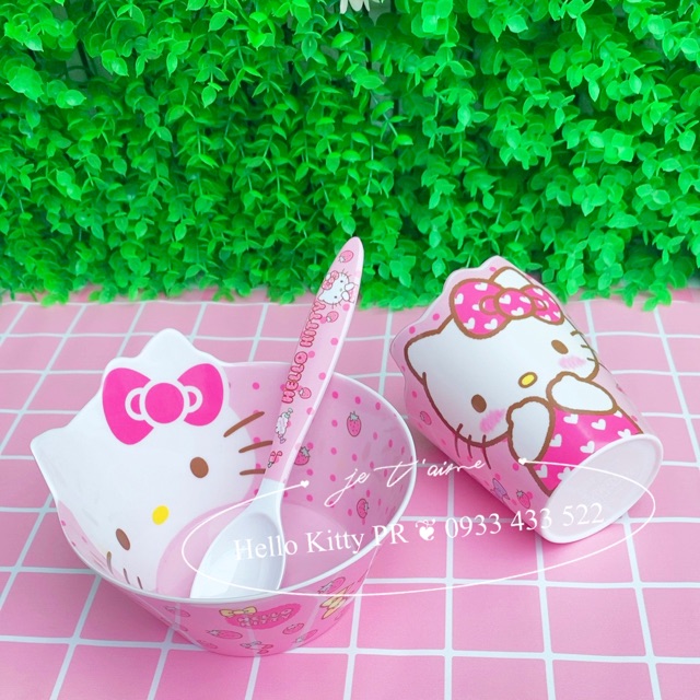 Bộ combo chén tô muỗng ly Hello Kitty