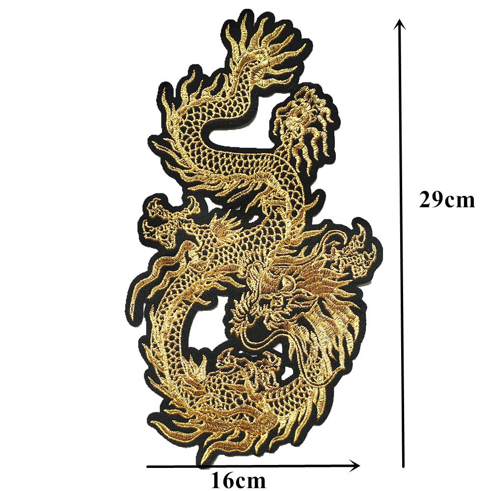 Bộ 2 Miếng Vá Ủi Thêu Hình Rồng Độc Đáo
