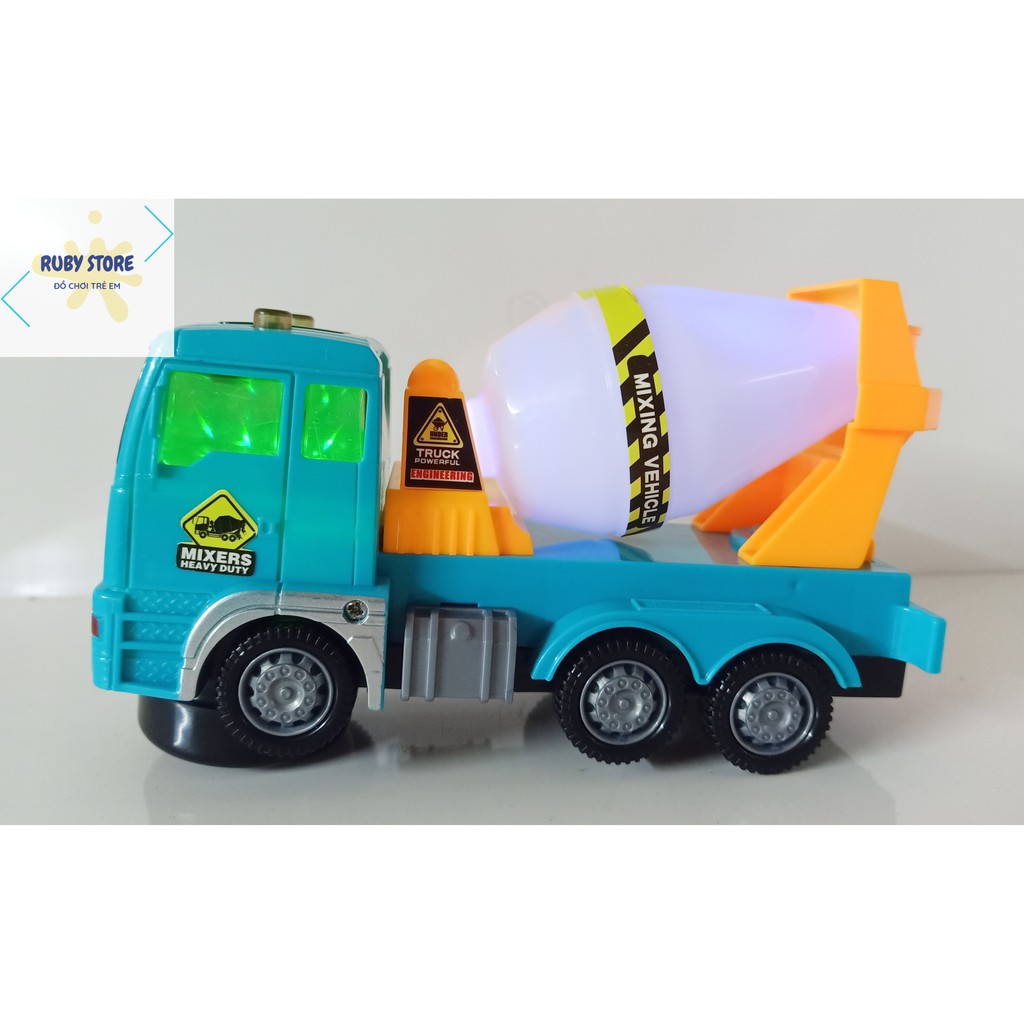 XE TRỘN BÊ-TÔNG TỰ CHẠY, CÓ ĐÈN FLASH VÀ NHẠC SÔI ĐỘNG