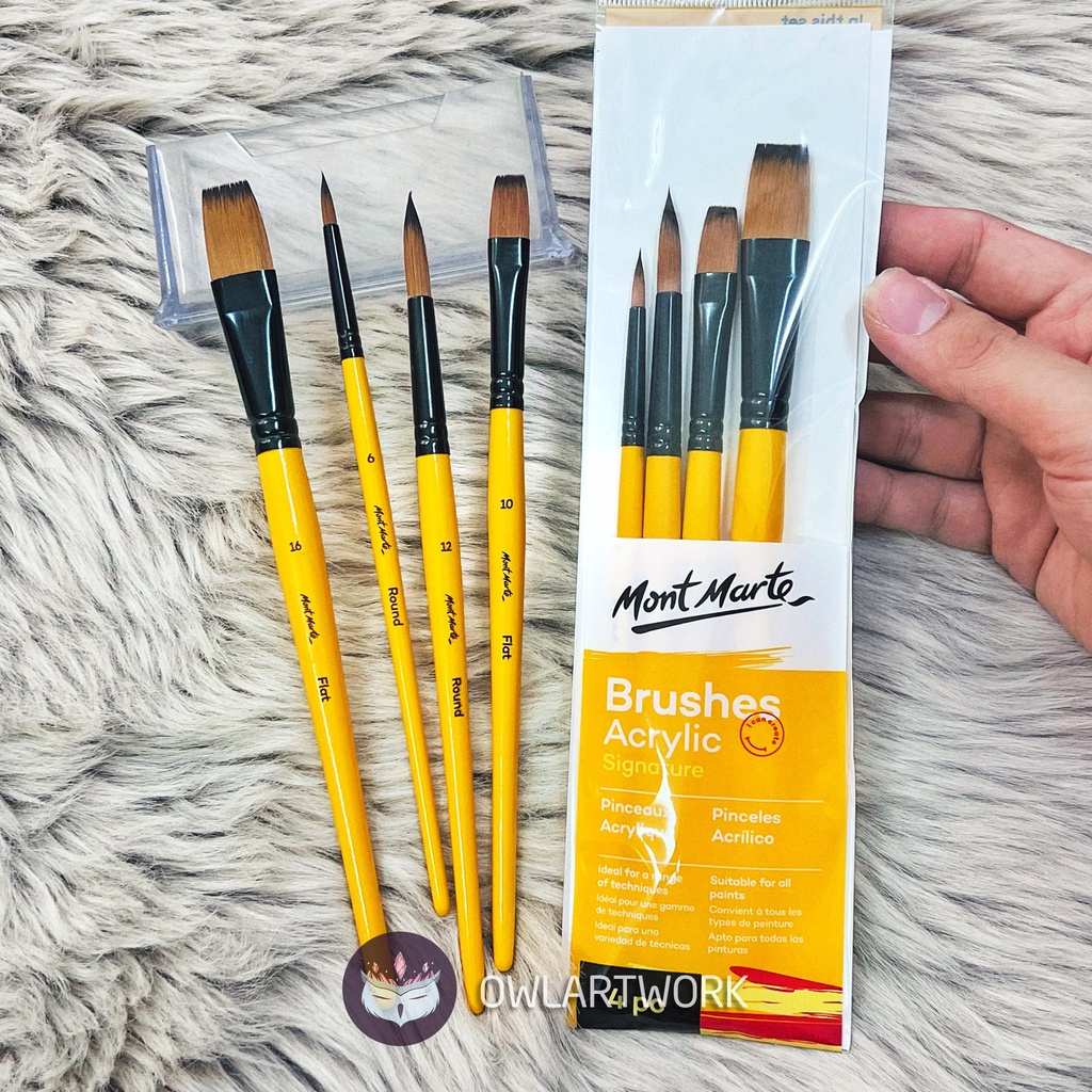 [CÚ TUYẾT] Bộ Cọ Vẽ Màu Nước, Acrylic, Gouche, Sơn Dầu Chuyên Nghiệp Mont Marte