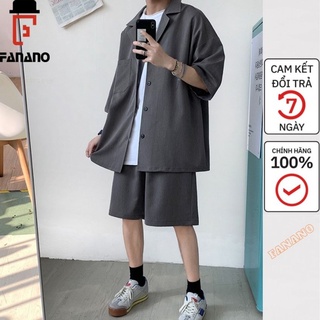 Bộ Đồ Blazer Nam Tay Ngắn Fanano, Set Blazer Nam Tay Lỡ (ÁO BLAZER CỘC VÀ QUẦN SHORT UNISEX) Fanano Sc03