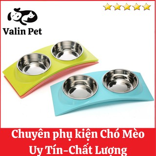 Bát ăn đôi cho chó mèo 🐶 valin pet 😹 bát ăn đôi dành cho thú cưng, chó mèo