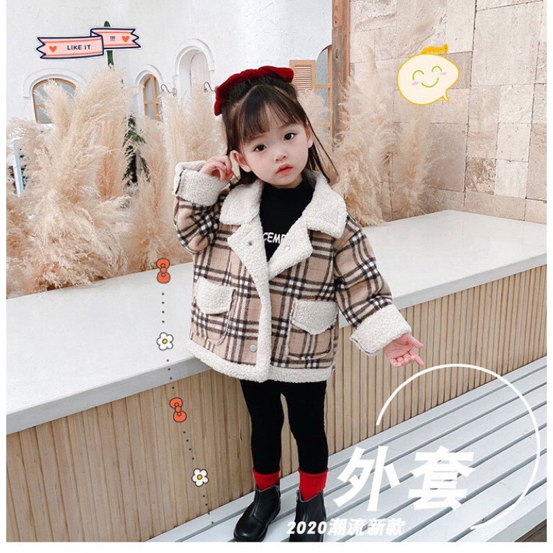 ÁO DẠ KẺ LÓT LÔNG B.B.R CHO BÉ