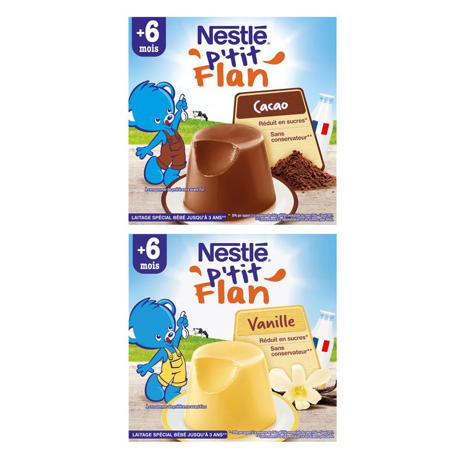 [Đồ ăn dặm cho bé] Bánh flan Nestle cho bé ăn dặm trên 6 tháng, vị vani, chocolate/ VÁNG SỮA CHO BÉ TỪ 6 THÁNG