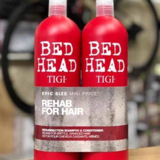 [HÀNG HOT]  TIGI BED HEAD ĐỎ - CẶP DẦU GỘI + XẢ PHỤC HỒI HƯ TỔN - 2 CHAI 750ML Chuẩn chính hãng USA