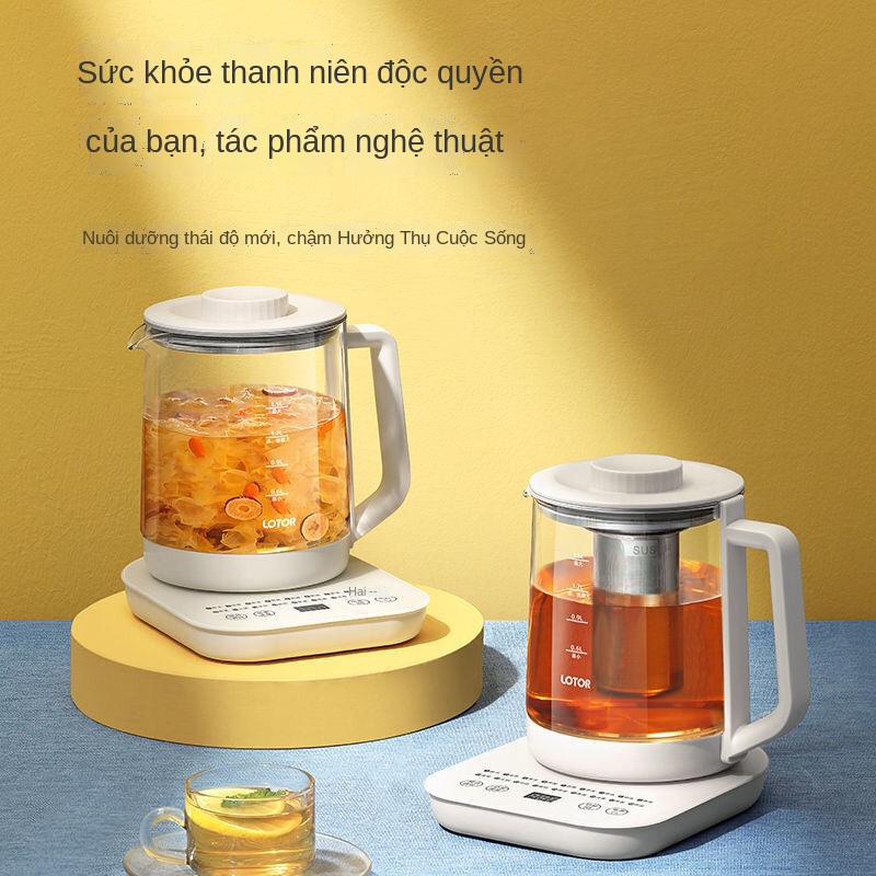 ♚△㍿Ấm siêu tốc nhỏ ấm đun nước điện đa chức năng Máy pha trà nhỏ tự động cách nhiệt ấm trà hoa thủy tinh